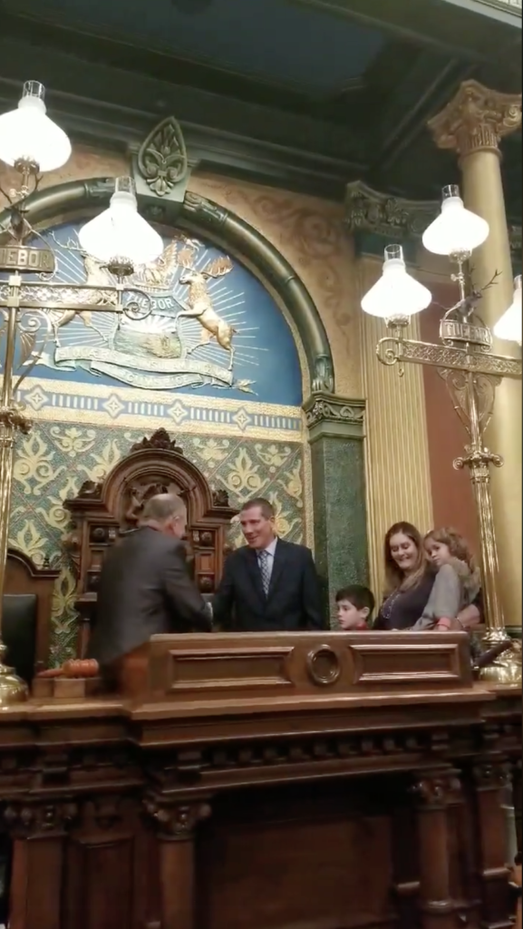 Nate gets sworn in for his first term (December 2018)